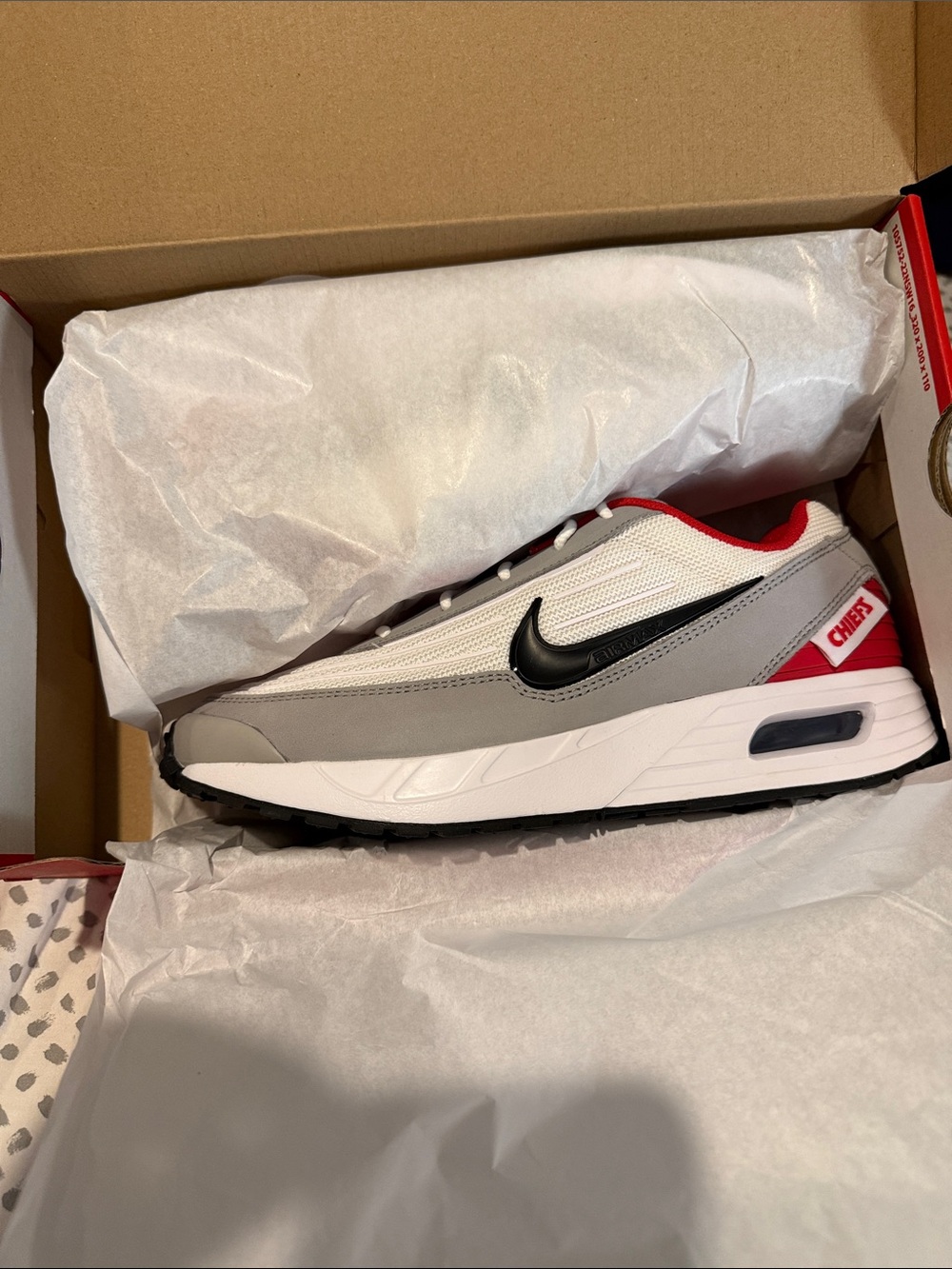 Nike Low-Top Sneaker in White, Gray, Black & Red